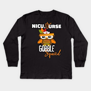 nicu nurse gobble squad Kids Long Sleeve T-Shirt